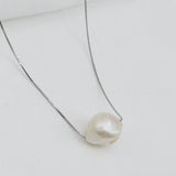 Baroque Style Pearl Pendant 925 Sterling Silver Necklace