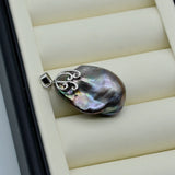 Baroque Pearl Silver Pendant Necklace Vintage Jewelry