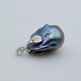 Baroque Pearl Silver Pendant Necklace Vintage Jewelry