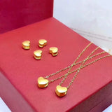 24k Heart Pendant Necklace for Women Classic Design
