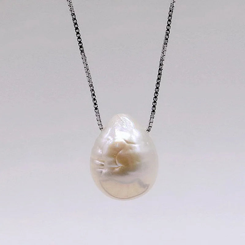 Baroque Water Drop Pearl Pendant Necklace for Girls