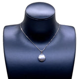 Baroque Pearl Pendant Necklace Silver White/Black/Grey
