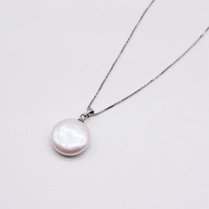 Baroque Pearl Pendant Necklace Silver White/Black/Grey