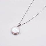 Baroque Pearl Pendant Necklace Silver White/Black/Grey