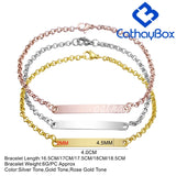 Custom Name Engrave Bracelet Silver Rose Tone Stainless Steel