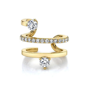 24K Gold/Sterling Silver Zircon Ear Clips Party Jewelry