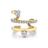 24K Gold/Sterling Silver Zircon Ear Clips Party Jewelry