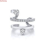 24K Gold/Sterling Silver Zircon Ear Clips Party Jewelry