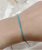 Real 925 Silver Created Ruby Emerald Moissanite Diamond Tennis Bracelet