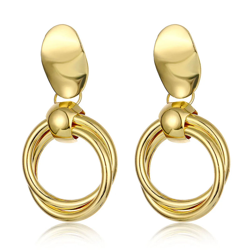 Geometric Retro Punk Drop Earrings for Women