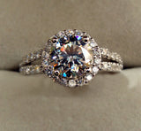 Tibetan Silver Ring 2.0ct Cubic Zircon Wedding Band