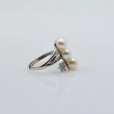 Freshwater Pearl Silver Ring Adjustable Size for Girls