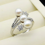 Freshwater Pearl Silver Ring Adjustable Size for Girls