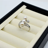 Freshwater Pearl Silver Ring Adjustable Size for Girls