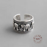 925 Silver Elephant Midi Flower Toe Chain Ring Adjustable