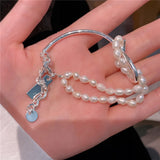 Women's Freshwater Pearls Hand Chain Bracelet Vintage Jewelry