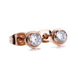 Rose Stainless Steel Zircon Crystal Jewelry Set