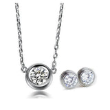 Rose Stainless Steel Zircon Crystal Jewelry Set