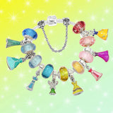 Colorful Princess Dress Glass Beads Snake Bracelet Set