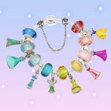 Colorful Princess Dress Glass Beads Snake Bracelet Set