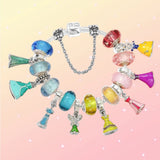 Colorful Princess Dress Glass Beads Snake Bracelet Set