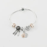 Women's S925 Love Dream Catcher Snake Bracelet Set
