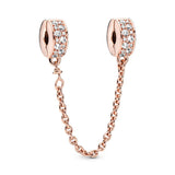 Women's S925 Glass Bead Bracelet Set Rose Sweet and Romantic