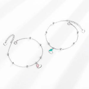 Women's S925 Sterling Silver Enamel Bracelet Couple Gift