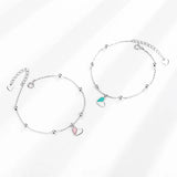 Women's S925 Sterling Silver Enamel Bracelet Couple Gift