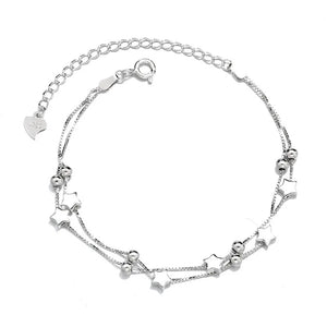 S925 Sterling Silver Star Beads Braided Bracelet