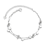 S925 Sterling Silver Star Beads Braided Bracelet