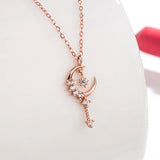 S925 Girl Magic Wand Necklace Fairy Star Diamond Sweet Clavicle Chain
