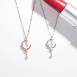 S925 Girl Magic Wand Necklace Fairy Star Diamond Sweet Clavicle Chain