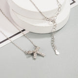 S925 Sterling Silver Bow Necklace - Elegant Gift for Her