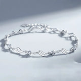 S925 Silver Bracelet Geometric Heart Zircon Classic Jewelry Gift