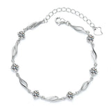 S925 Silver Bracelet Geometric Heart Zircon Classic Jewelry Gift