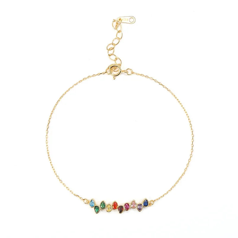 S925 Silver Bracelet Drop Shaped Zircon Jewelry Gift