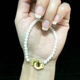 S925 Sterling Silver Pearl Dinh Van Handcuffed Bracelet