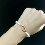 S925 Sterling Silver Pearl Dinh Van Handcuffed Bracelet