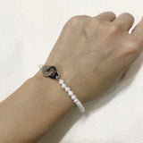 S925 Sterling Silver Pearl Dinh Van Handcuffed Bracelet