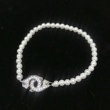 S925 Sterling Silver Pearl Dinh Van Handcuffed Bracelet