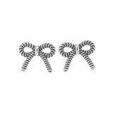 S925 Sterling Silver Bow Stud Earrings Threaded Design European American Jewelry