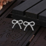 S925 Sterling Silver Bow Stud Earrings Threaded Design European American Jewelry