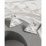 S925 Sterling Silver Stud Earrings Geometric Irregular Jewelry