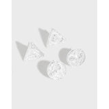 S925 Sterling Silver Stud Earrings Geometric Irregular Jewelry