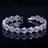 S925 Silver Zircon Bracelet Bride Wedding Jewelry