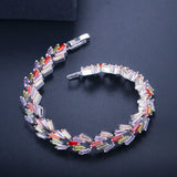 S925 Silver Zircon Bracelet Bride Wedding Jewelry