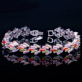 S925 Silver Zircon Bracelet Bride Wedding Jewelry