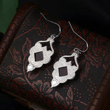 Vintage Thai Silver Ruby Zircon Earrings Gift Jewelry