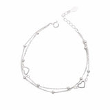 Women's S925 Silver Bracelet Heart Bead Small Fresh Jewelry